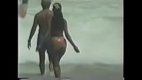 walking beach booty jiggling butt cheeks