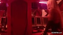 Real peep show in German porn cinema in front of many guys