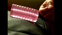 Cumming in pink rubber pussy