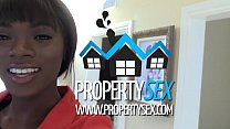 PropertySex-買い手との美しい黒人不動産エージェントの異人種間のセックス