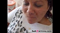 Chubby wife gives blowjob and gets doggystyled