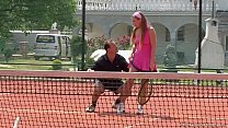 pissing on the tennis court