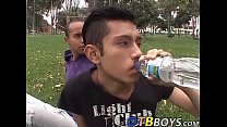 Horny latin twink Tito wrapped his lips around Darmians cock