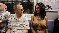 Bonnie Rotten walking topless in NYC
