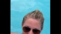 Blowjob In Public Pool By Blonde, Recorded On Mobile Phone