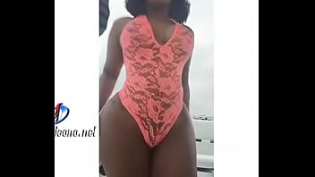 Candy Flow Dominican leather in swimsuit and big ass
