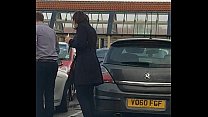 Candid Sexy High Heels In Car Park
