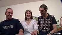 German couple makes their first threesome with a strange guy