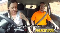 Fake Driving School Messy creampie advanced lesson for tattooed thot