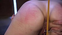 Petite slave ass caned and whipped