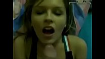Facial blowjob cheerleader sucks cock and gets cum on her face