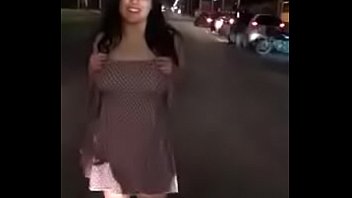 Big boobs in the street