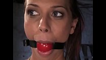 Bound, gagged and drooling cunt Rachel Starr gets spanked and spinned around