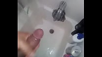 Stroking and cumming in the shower