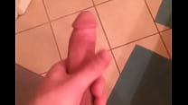 stroking my 8" cock before shower