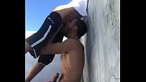 Oral sex on the balcony