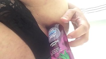 Anal pleasure from deodorant can and lube