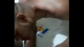 Delicious brunette sucking his lover at the motel
