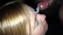 Wife taking facial cumshot from black cock