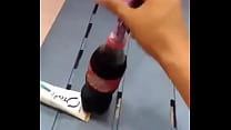 Hot and naughty bottle with Mentos getting hard gifted