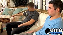 Lascivious homo Micah Andrews blows cock before doggystyle