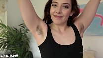 Ember Stone rubs her hairy crotch for you