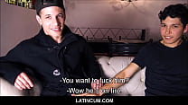 Two Twink Spanish Latino Boys Get Paid To Fuck In Front Of Camera Guy