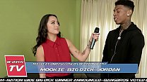 BANGBROS - Asian Reporter Mi Ha Takes On Mookie's Big Black Cock 3 min