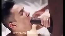 Sexy twink gets fucked by black monster dick