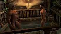 Baño caliente de Skyrim después de la batalla