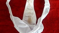 calzon blanco recien usado / white used panties