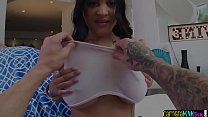 Busty latina babe gets her ass creampied POV