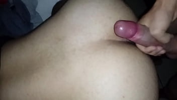 Brand new 20cm cumming up her boyfriend's ass