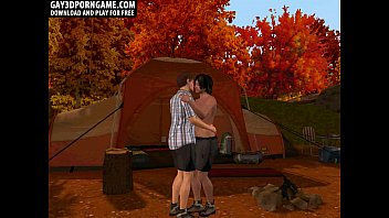 These two sexy 3D hunks are having anal sexy while camping