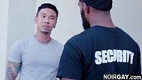 Seguridad gay negro se folla al sospechoso - sexo gay interracial