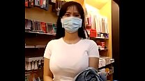 Siskaeee takes off her bra at the bookstore