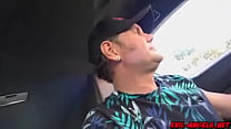 Nacho gropes Rondas tits while driving and the voluptuous vixen gives him road head a head job in the car!