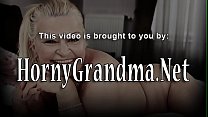 Dick sucking granny gets face spermed