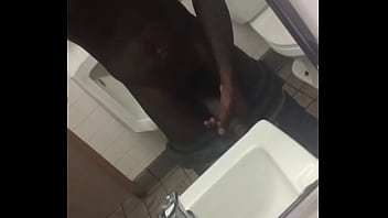 Jacking off in the rest room