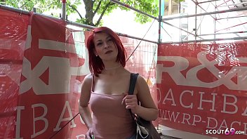 German Scout - рыжую студентку Jenny трахнули за деньги на уличном кастинге