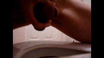 Toilet wank and cum