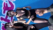 Группа корейских женщин черный шелк сочувствия производительность супер сексуальный горячий танец публичного аккаунта [грязное мяу]