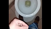 Pee with a hard cock