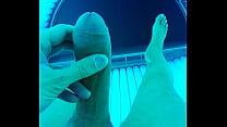 Big cock in the tanning bed and sexy feet