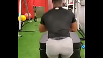 Gym workout with a fat ass