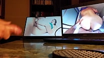 Masturbating guy with computer