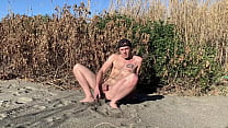 faggot dildo play at the beach