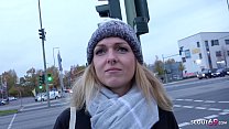 GERMAN SCOUT - Deutsche Studentin Amelie bei Fake Model Job für Geld gefickt nach Strassen Casting