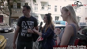 Une journaliste cherche un homme et une femme dans la rue pour une vraie rencontre sexuelle