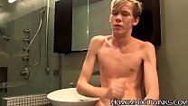 Twink has some homemade fun with his very massive hard penis